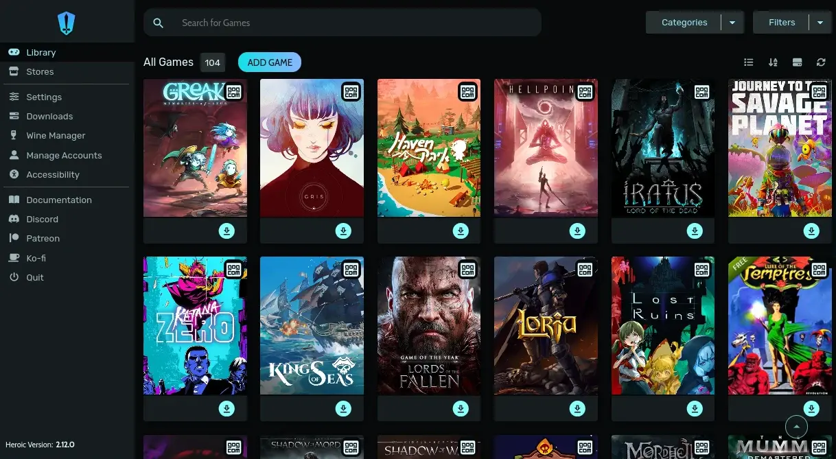 Heroic Games Launcher preview Heroic Games Launcher preview
